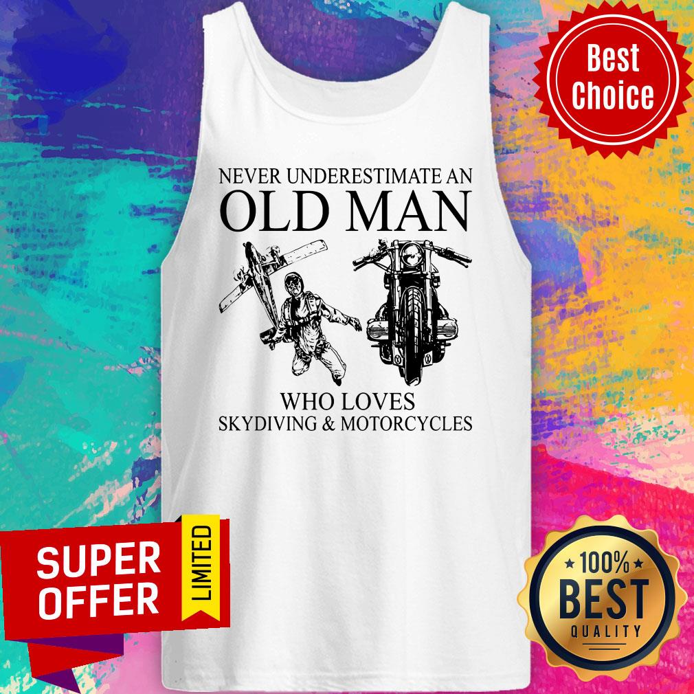 Top Old Man Skydiving Motorcycle Shirt - Image 5