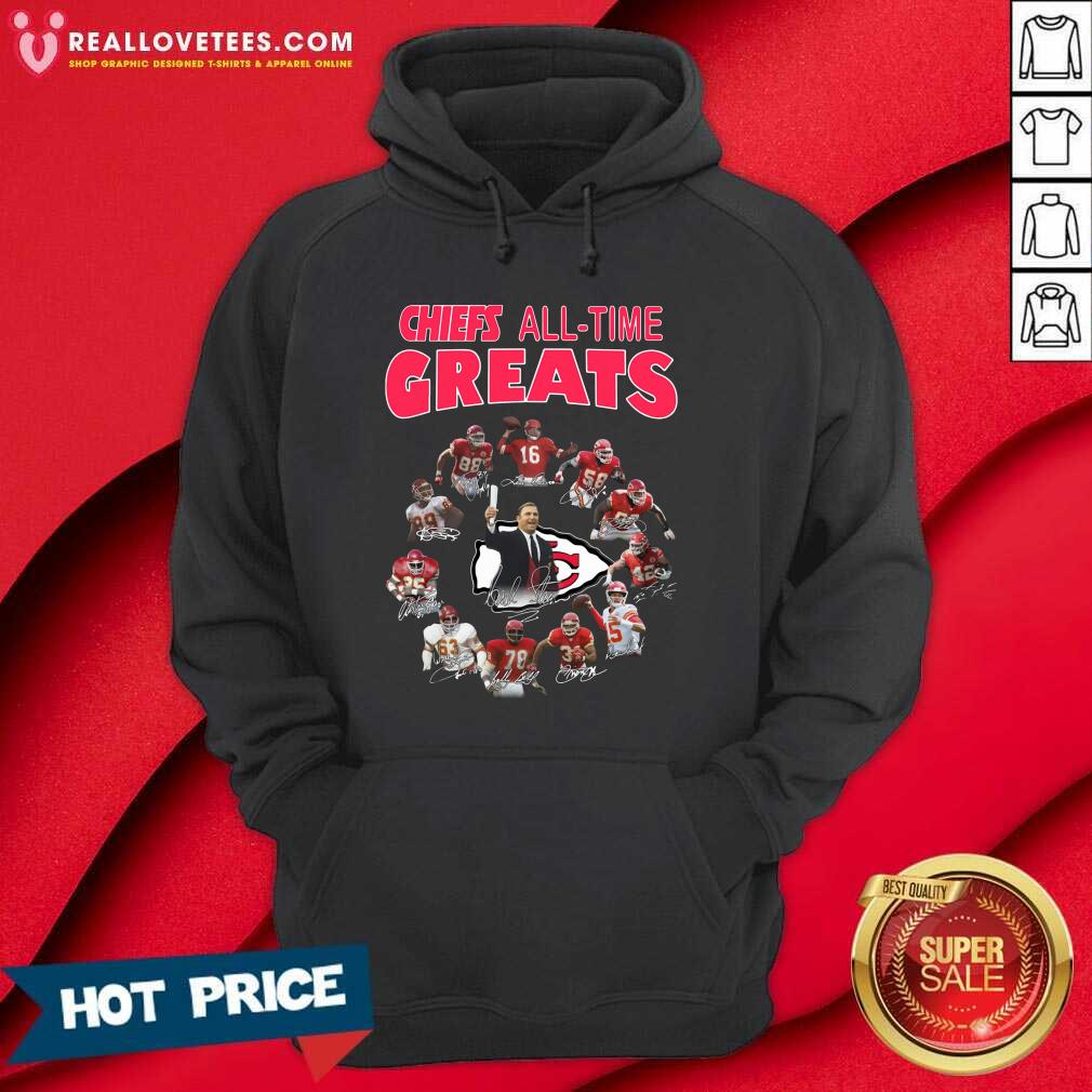 Lovely Kansas City Chiefs All-time Greats Signatures Shirt - Image 4