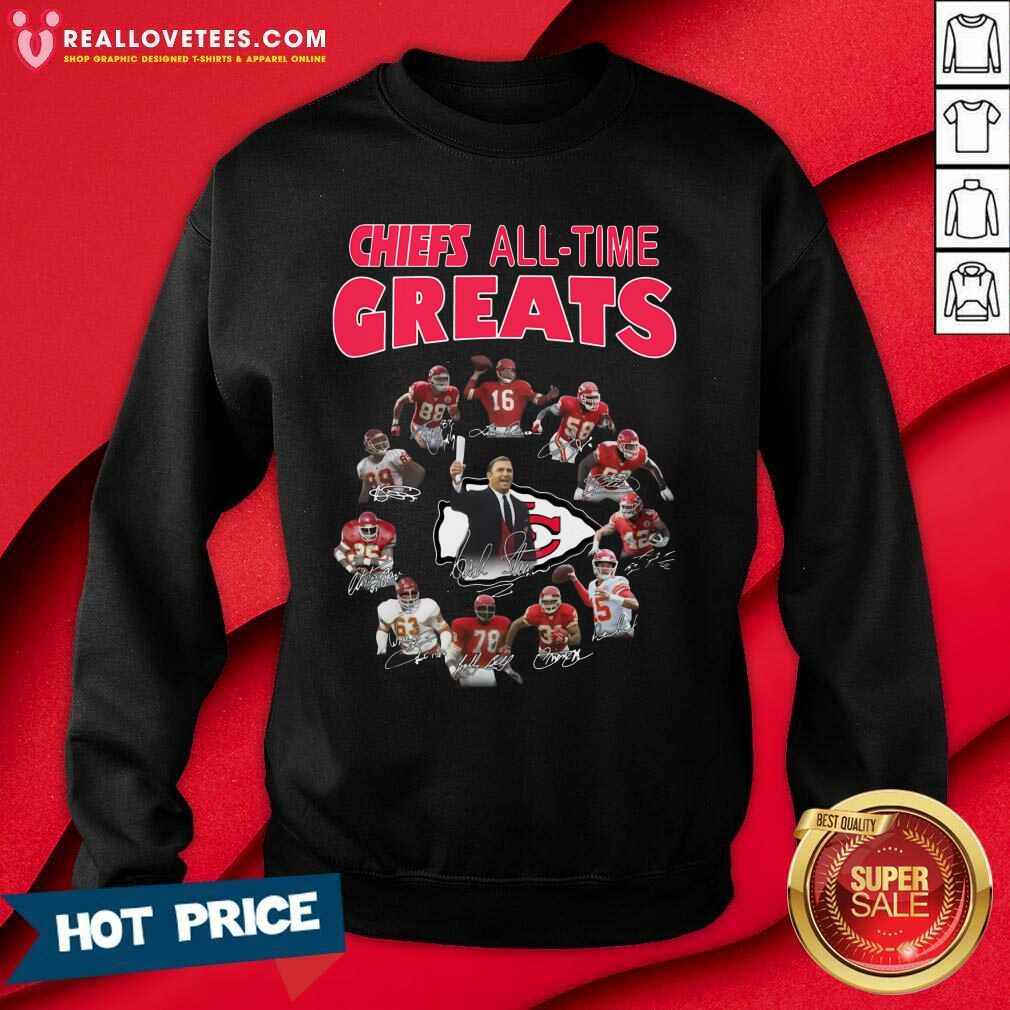 Lovely Kansas City Chiefs All-time Greats Signatures Shirt - Image 3