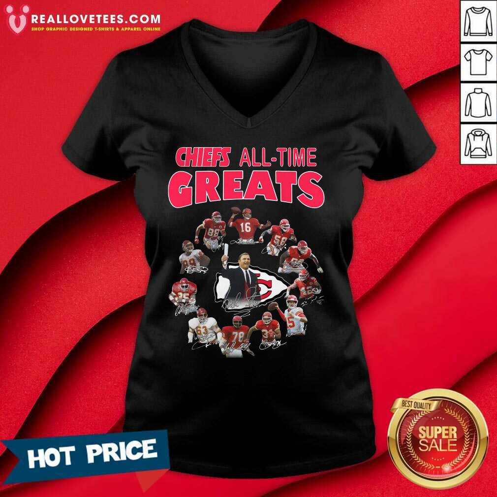 Lovely Kansas City Chiefs All-time Greats Signatures Shirt - Image 5