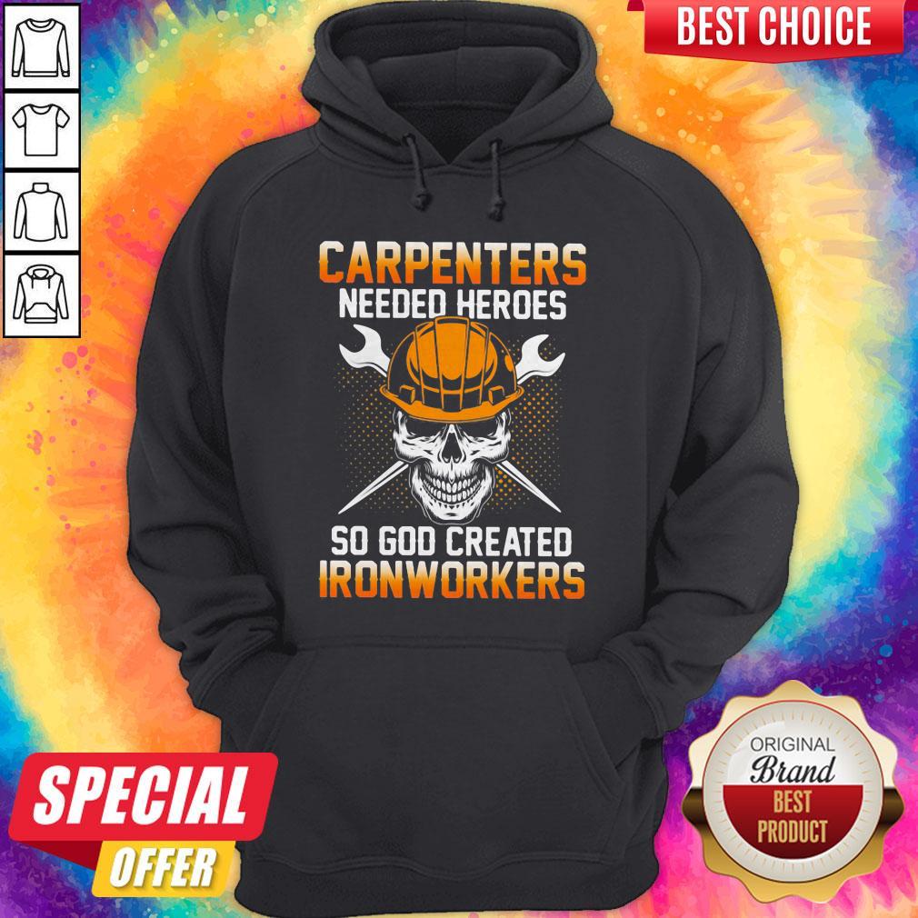 Carpenters Needed Heroes So God Created Ironworkers Skull Shirt - Image 3