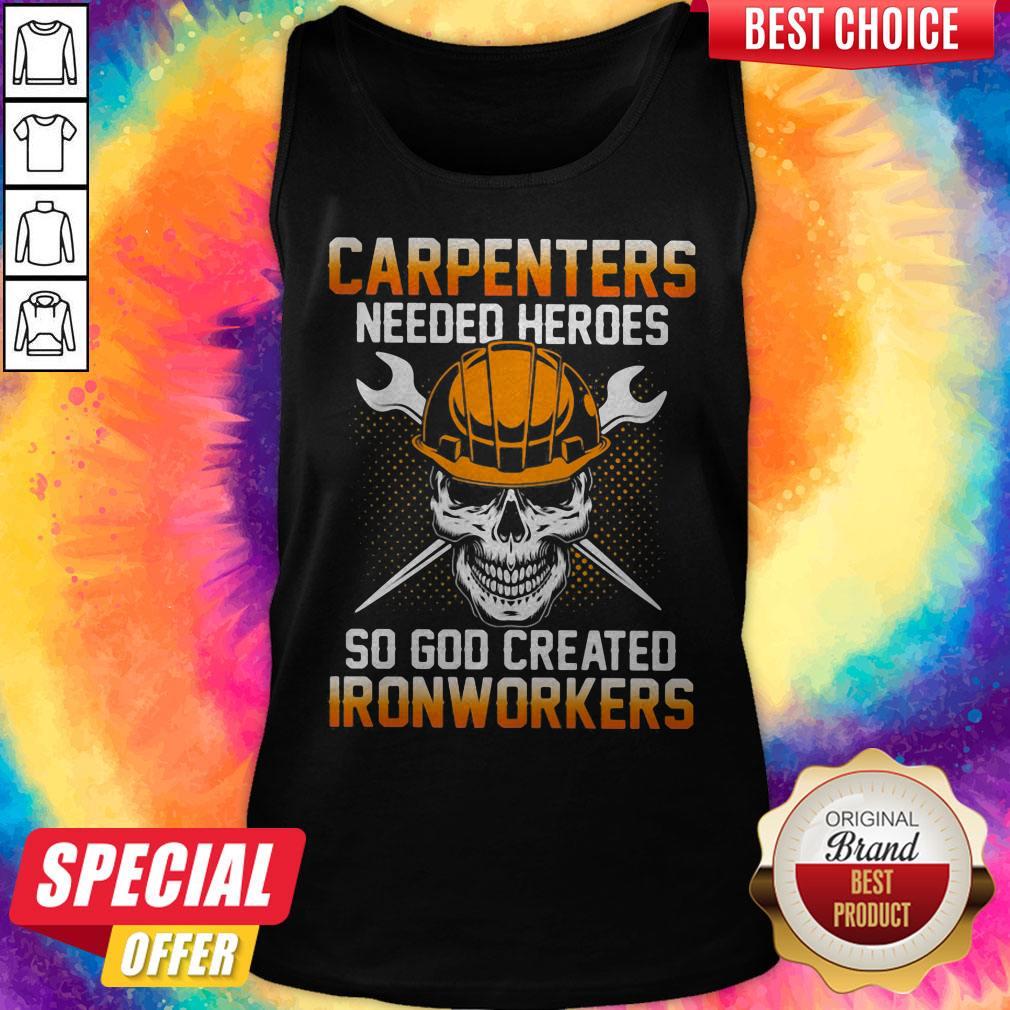 Carpenters Needed Heroes So God Created Ironworkers Skull Shirt - Image 5
