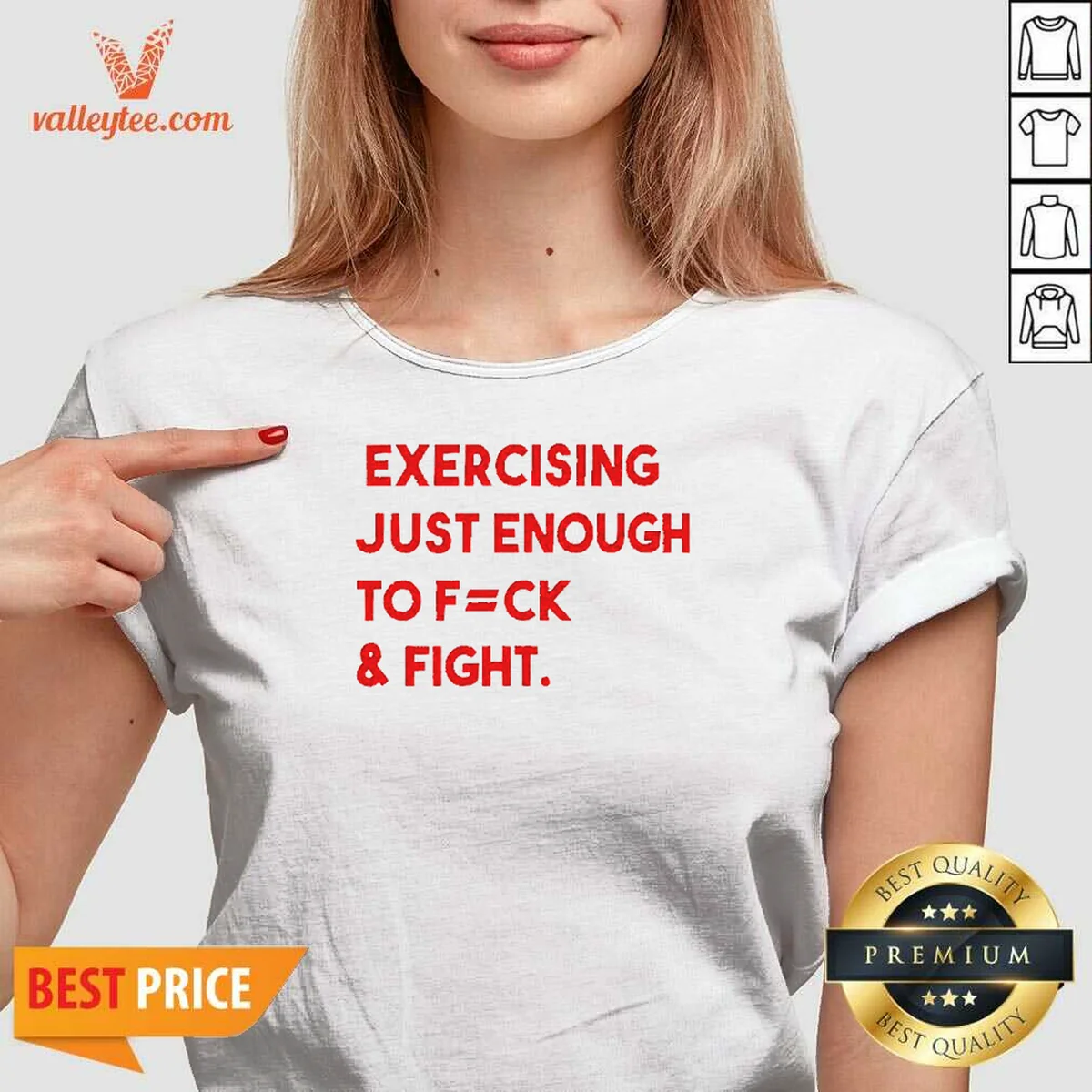 Pretty Exercising Just Enough To Fuck And Fight Shirt - Image 2