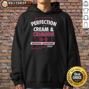 Alternative view of Nice Indiana Hoosiers National Champions 2025 Perfection Is Cream And Crimson Final Score T-Shirt