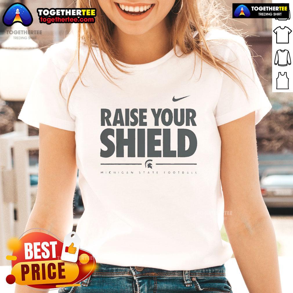 Official Michigan State Spartans Raise Your Shield T-Shirt - Image 3