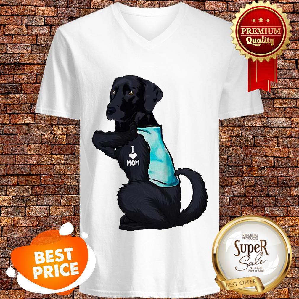 Nice Labrador Retriever Black Tattoo I Love Mom shirt - Image 2