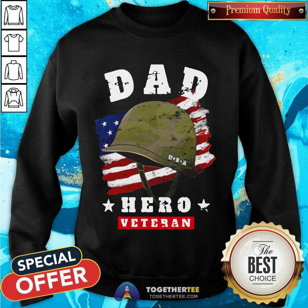 Pretty Dad Us Army Veteran Hero Father’s Day American Flag Shirt - Image 4