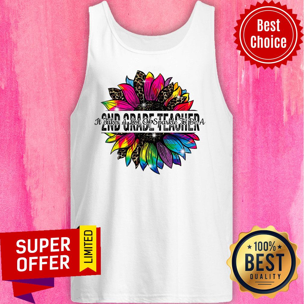 Sunflower Leopard It Take A Lot Of Sparkle To Be A 2nd Grade Teacher Shirt - Image 2
