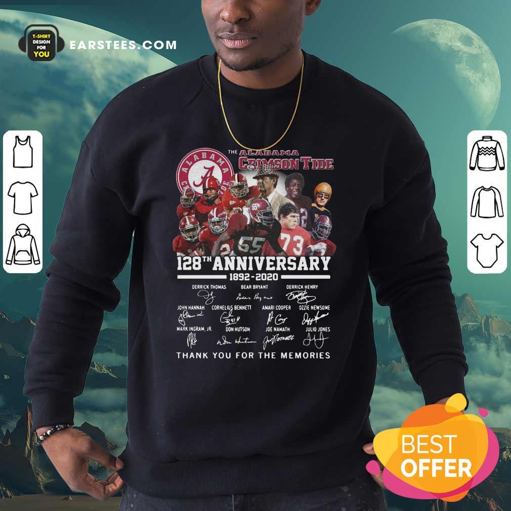 Funny Alabama Crimson Tide 128th Anniversary 1982 2020 Signatures Thank Shirt - Image 5