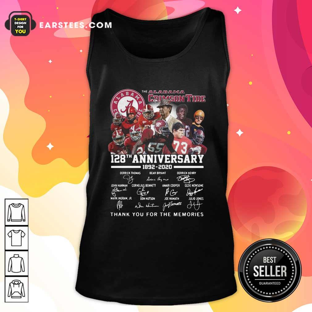 Funny Alabama Crimson Tide 128th Anniversary 1982 2020 Signatures Thank Shirt - Image 4