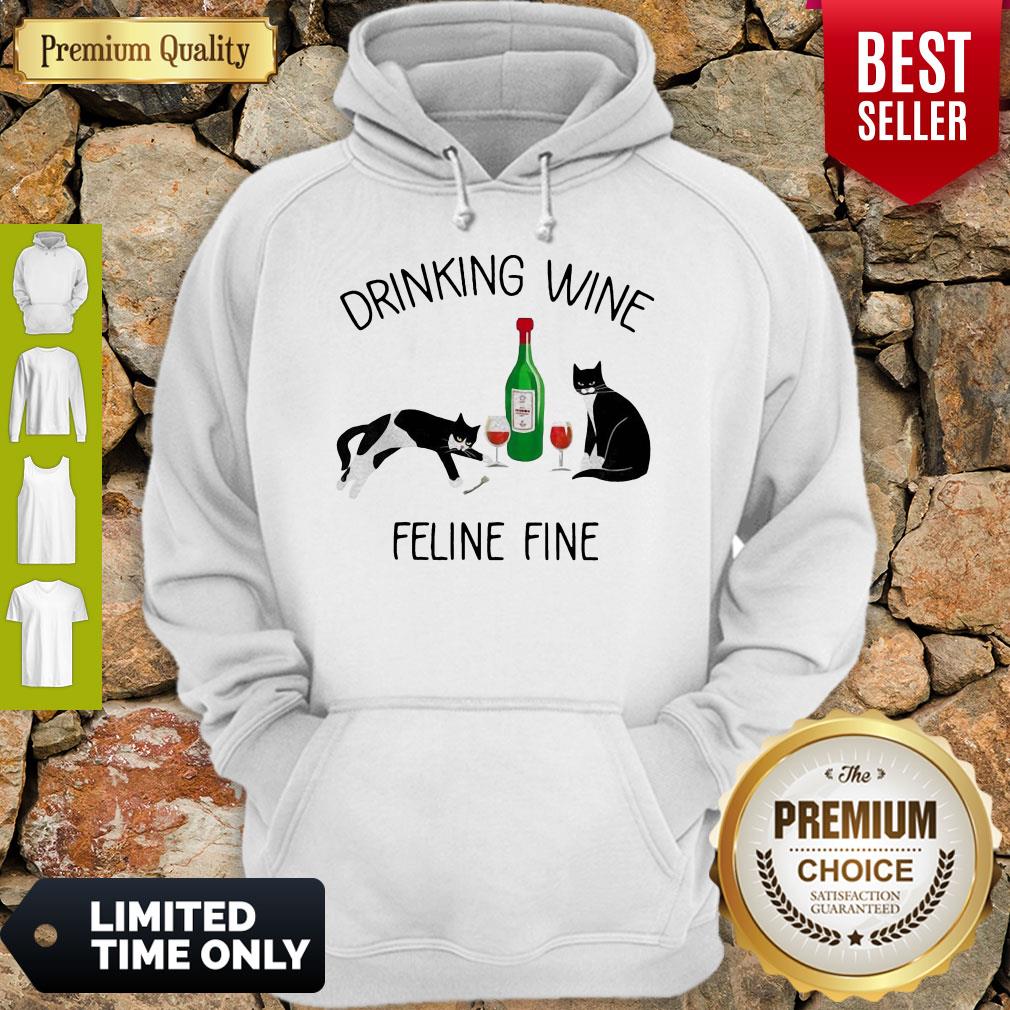 Top Cat Drinking Wine Feline Fine Shirt - Image 5