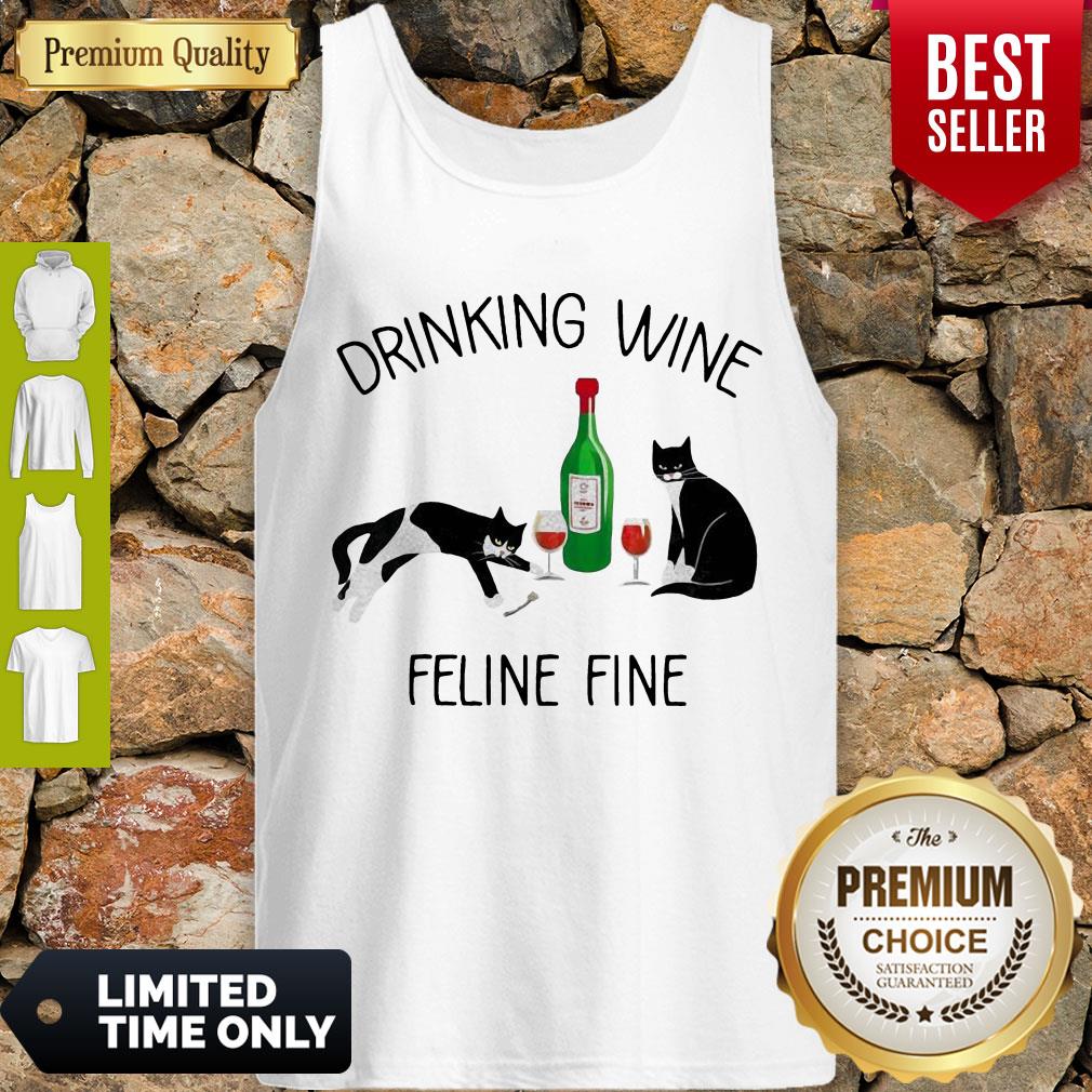Top Cat Drinking Wine Feline Fine Shirt - Image 3