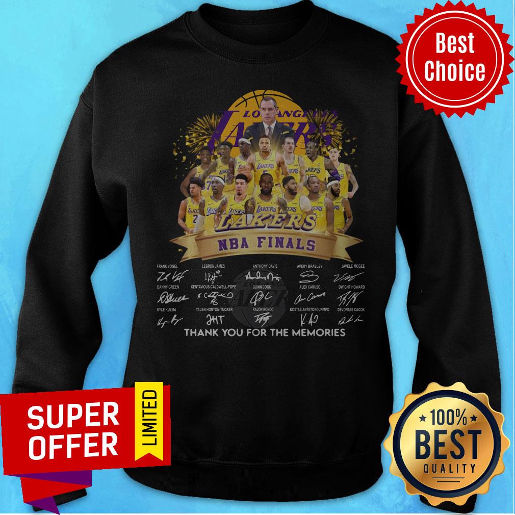 Los Angeles Lakers Nba Finals Players Signatures Thank You For The Memories Shirt - Image 4