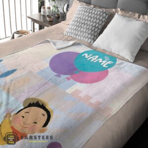 Alternative view of Good Disney Cartoon Up Boy With Balloon Blanket Fleece Customized Blanket