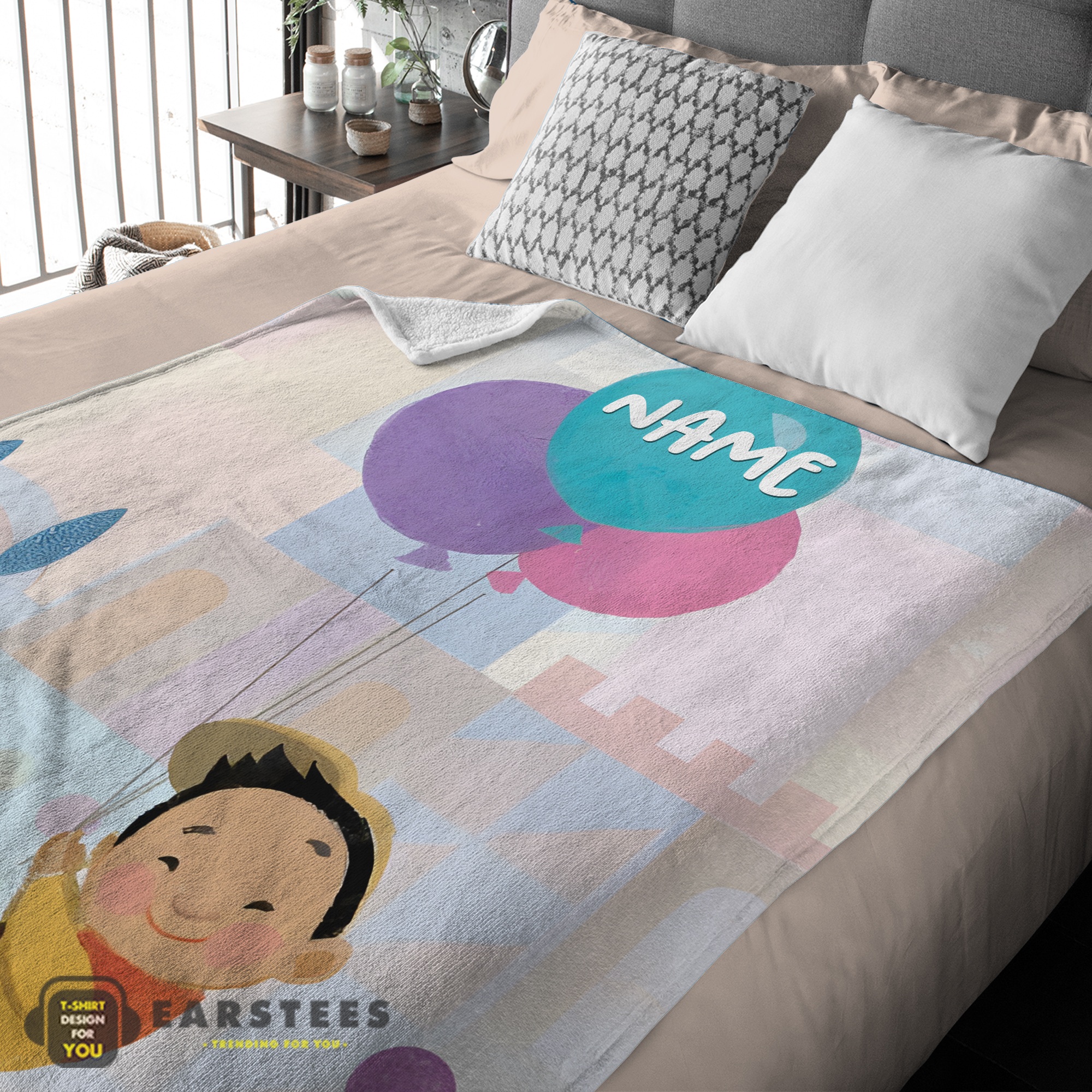 Good Disney Cartoon Up Boy With Balloon Blanket Fleece Customized Blanket - Image 2