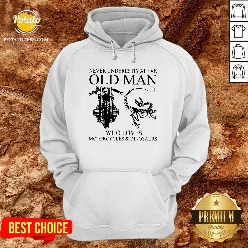Never Underestimate An Old Man Motorcycle And Dinosaur Shirt - Image 5