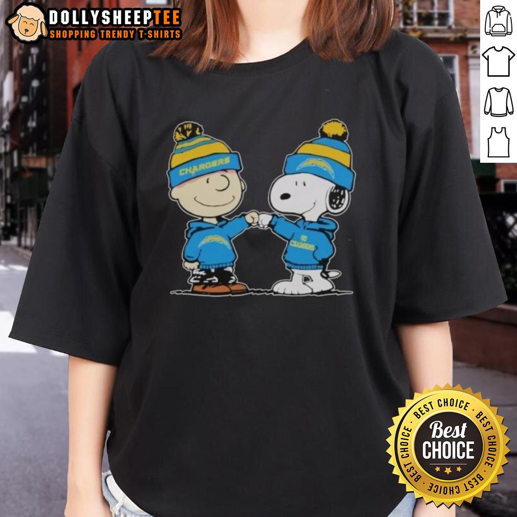 Premium Los Angeles Chargers Snoopy And Charlie Brown Best Friends T-Shirt - Image 3