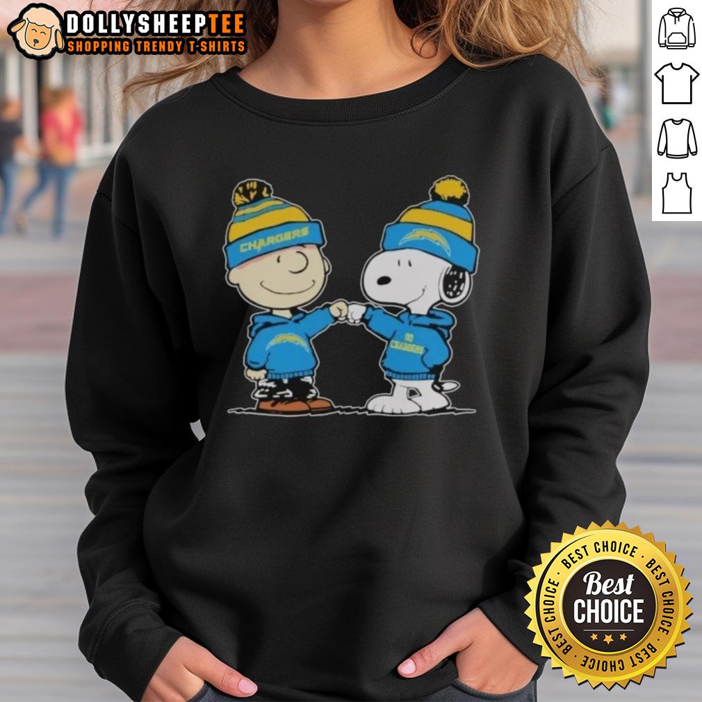 Premium Los Angeles Chargers Snoopy And Charlie Brown Best Friends T-Shirt - Image 5