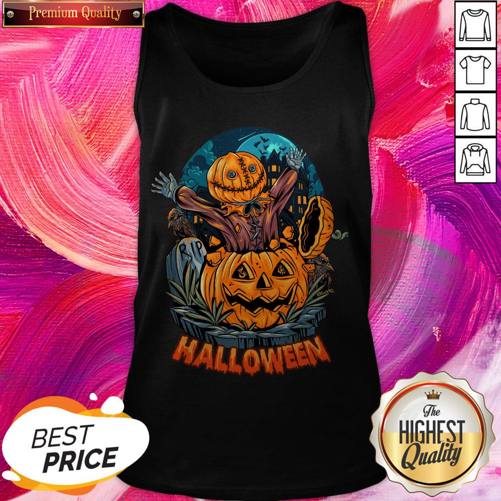 Funny Halloween Pumpkin Scarecrow Classic Shirt - Image 3