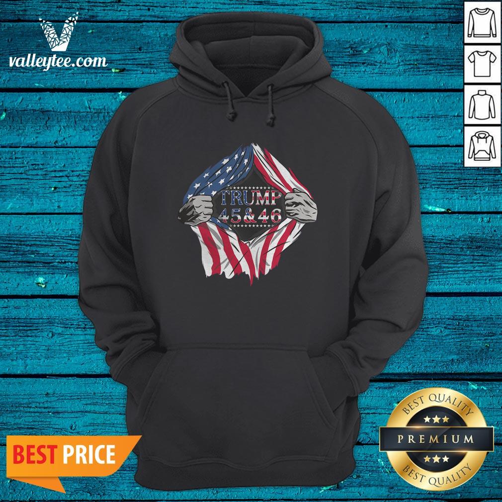 Great Blood Inside Trump 45 46 2nd Term 2021 2022 2023 American Flag Shirt - Image 3