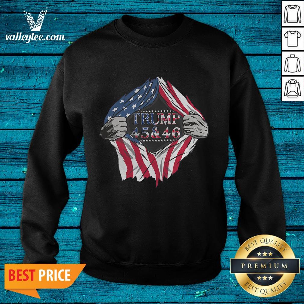 Great Blood Inside Trump 45 46 2nd Term 2021 2022 2023 American Flag Shirt - Image 2