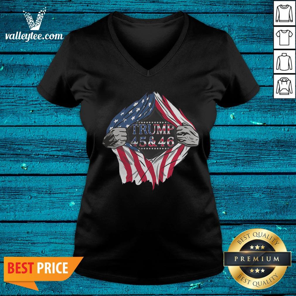 Great Blood Inside Trump 45 46 2nd Term 2021 2022 2023 American Flag Shirt - Image 4