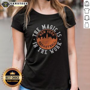 Alternative view of Official The Magic Is In The Work New York Knicks Skyline Signature Shirt