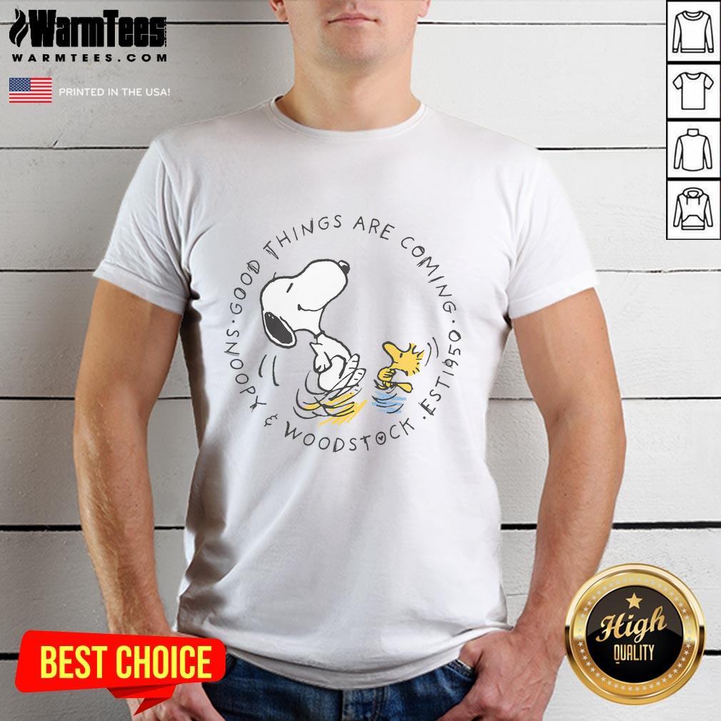 Pretty Peanuts Good Things Are Coming Snoopy & Woodstock T-Shirt