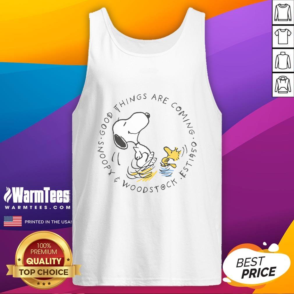 Pretty Peanuts Good Things Are Coming Snoopy & Woodstock T-Shirt - Image 4