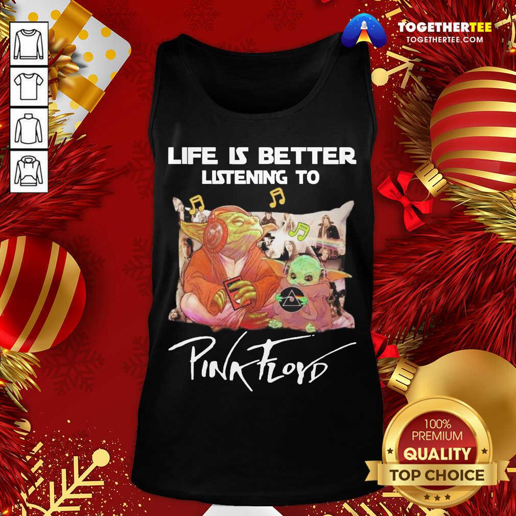 Great Master Yoda And Baby Yoda Life Is Better Listening To Pink Floyd Shirt - Image 3
