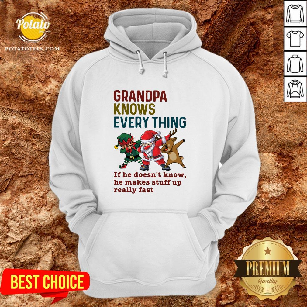 Cute Santa And Friend Dabbing Grandpa Knows Every Thing If He Doesn’t Know Shirt - Image 5