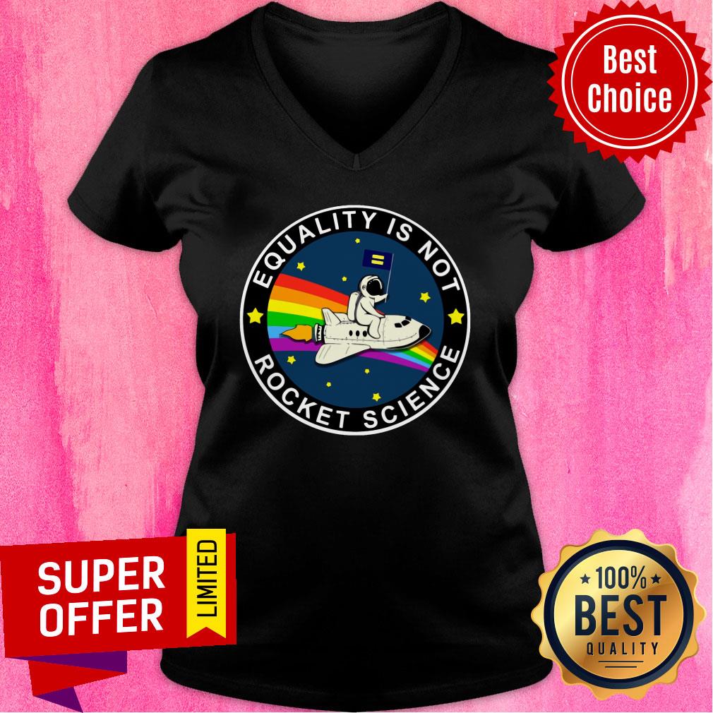 Equality Is Not Rocket Science Spaceman Rainbow Shirt - Image 2