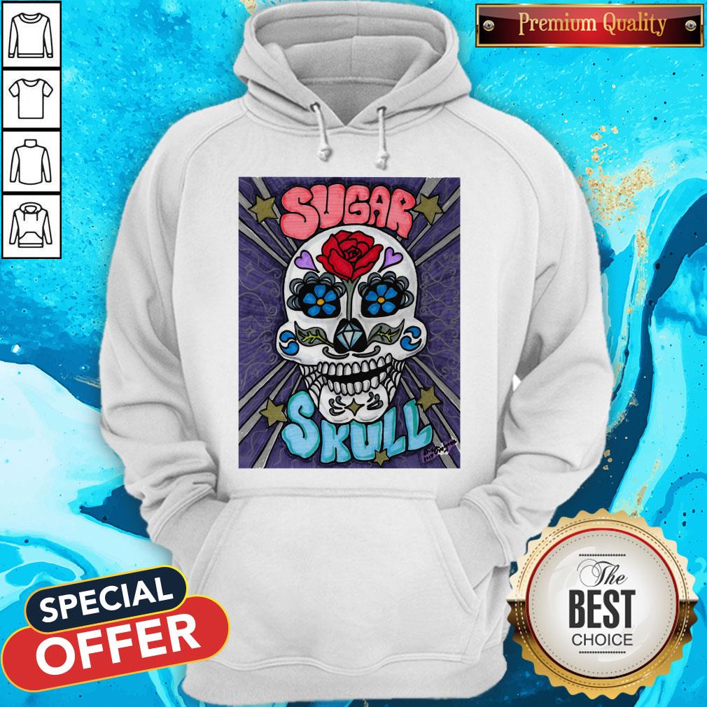 Sugar Skull Trippy Day Of The Dead Muertos Shirt - Image 5