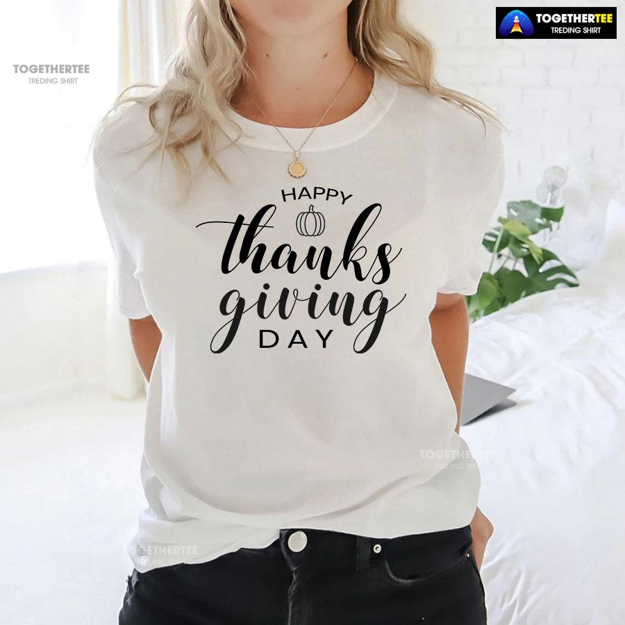 Happy Thanksgiving Day Pumpkin Fall Vibes T-Shirt - Image 3