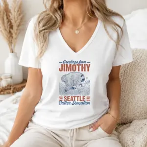 Alternative view of Hot Official Greetings From Jimothy Seattle Critter Raccoon Comfort Colors Shirt