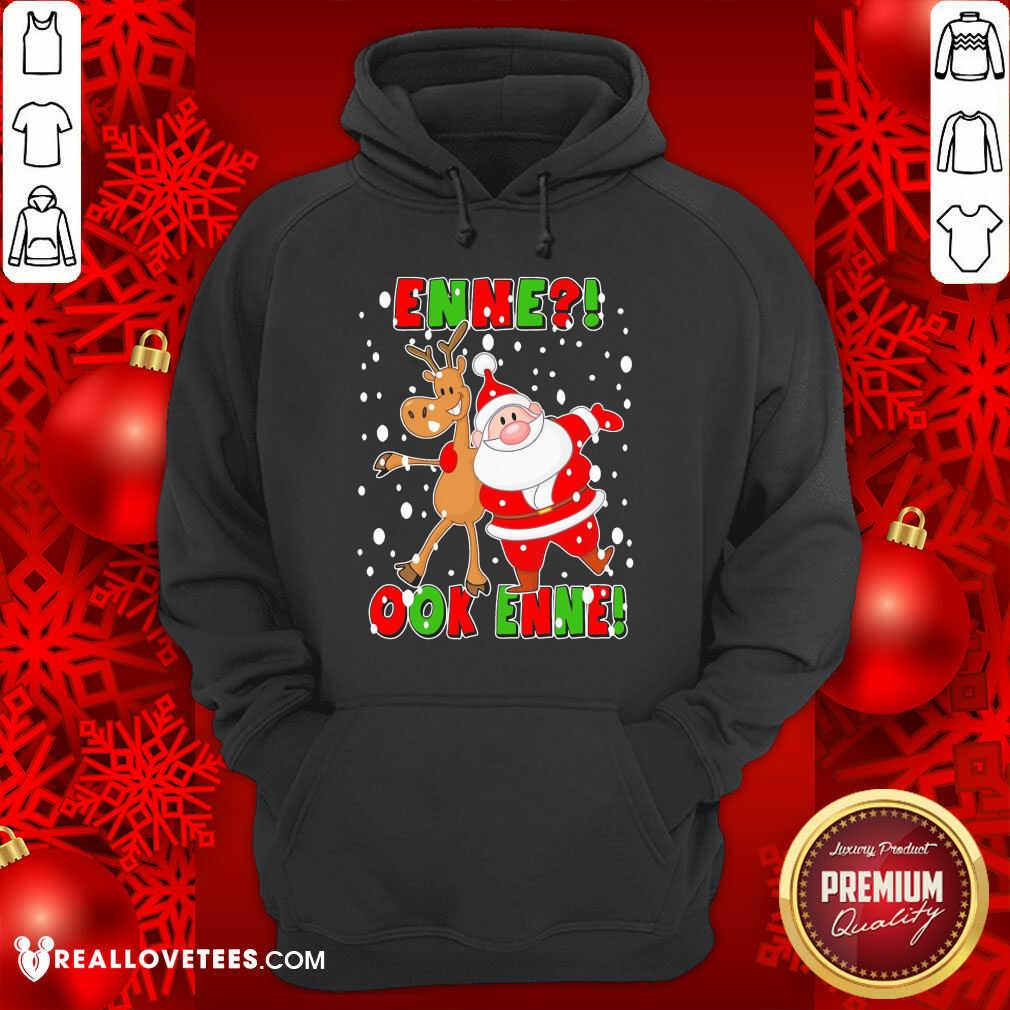 Colorful Santa Claus And Reindeer Enne Ook Enne Christmas Shirt - Image 4