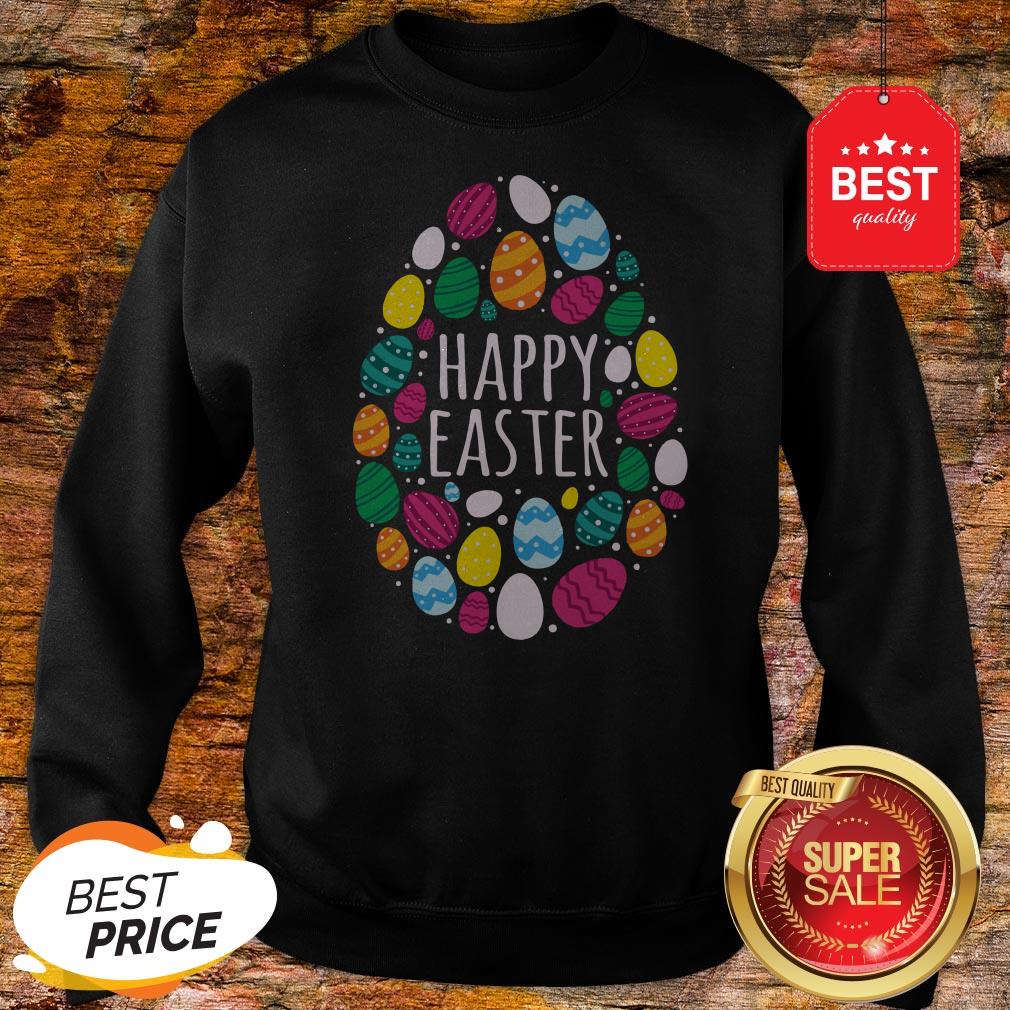 Cute Happy Easter Day Colorful Eggs Shirt - Image 4