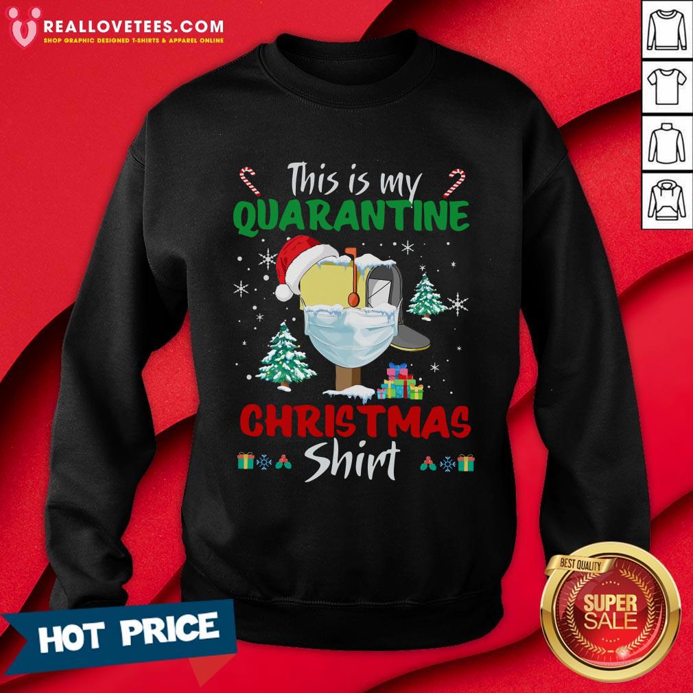 Funny This Is My Quarantine Christmas Mailbox Mask Shirt - Image 3