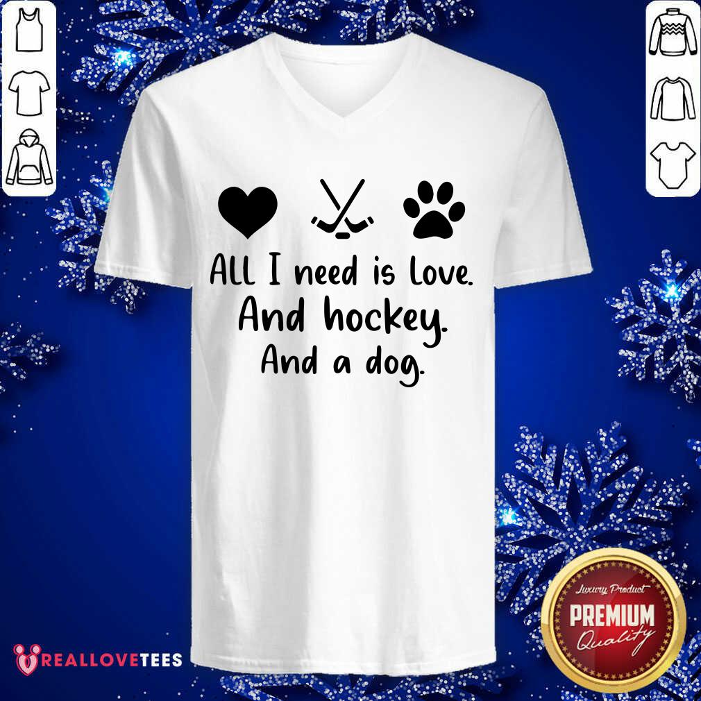 All I Need Is Love And Hockey And A Dog Shirt - Image 3