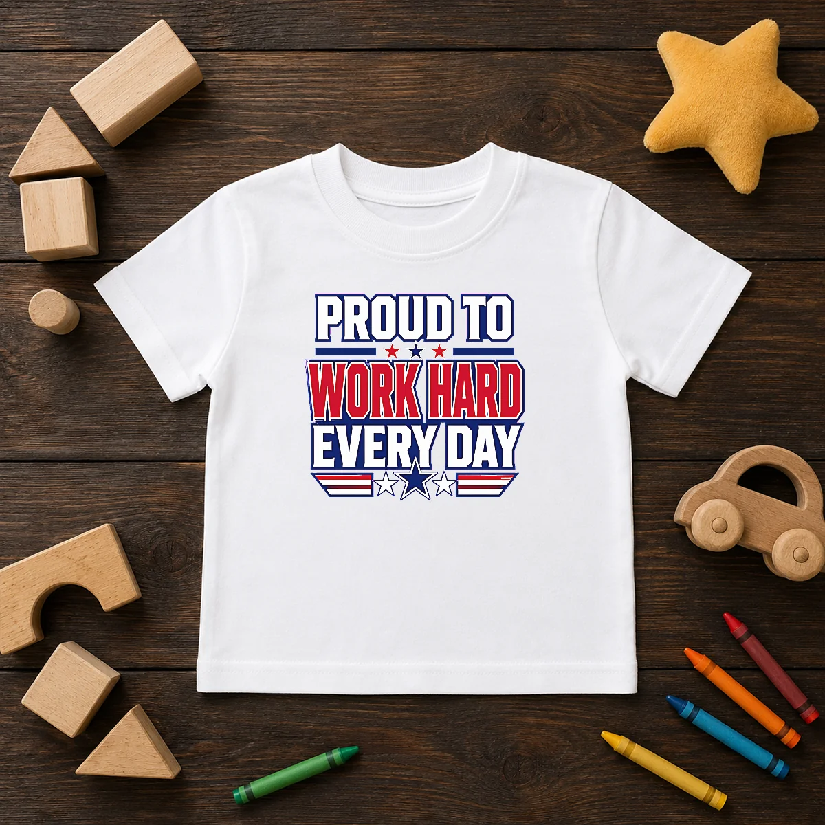 Official American Labour Day Proud Worker Typography Shirt - Image 9