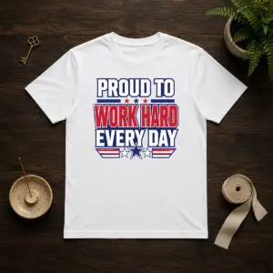 Official American Labour Day Proud Worker Typography Shirt