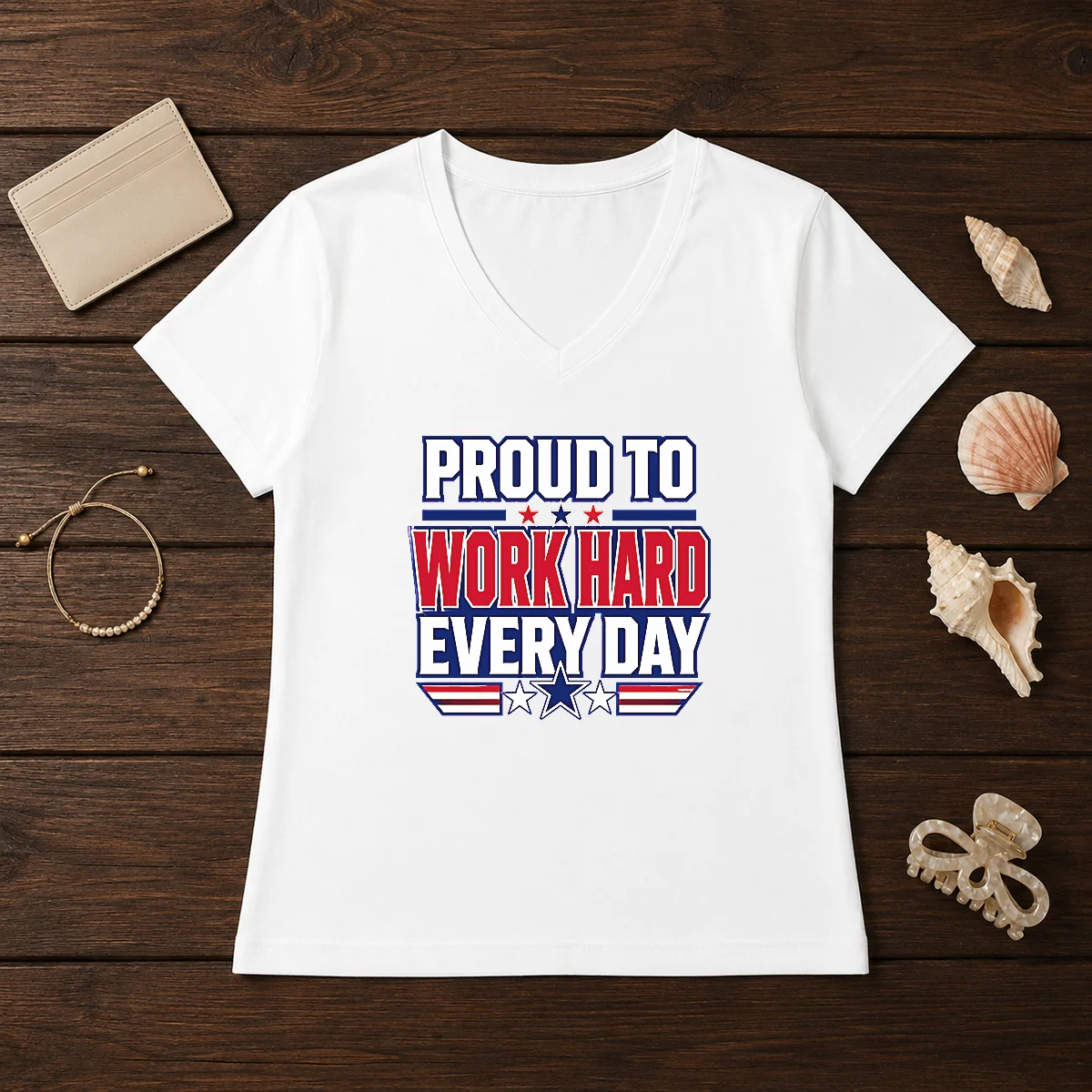 Official American Labour Day Proud Worker Typography Shirt - Image 2
