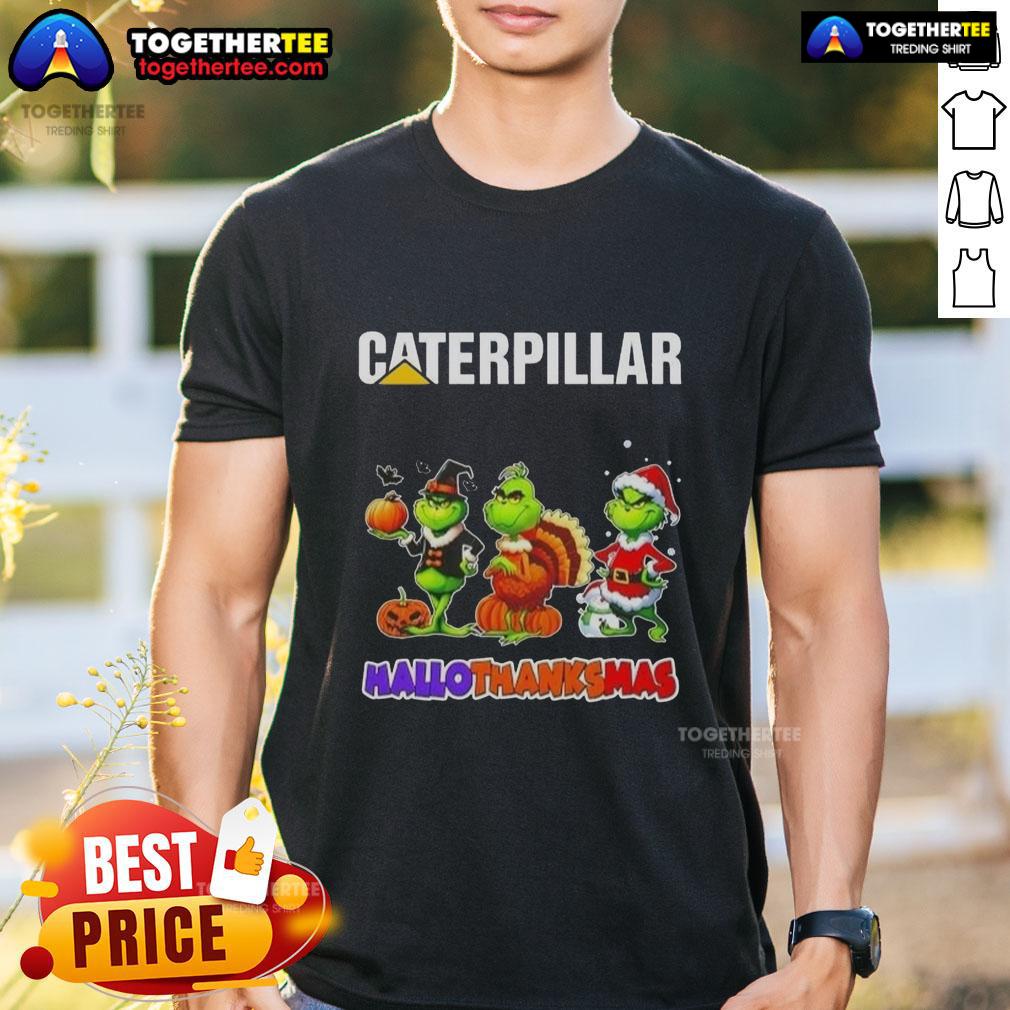 Awesome Cater Pillar X Grinch Cosplay Happy HalloThanksMas T-Shirt