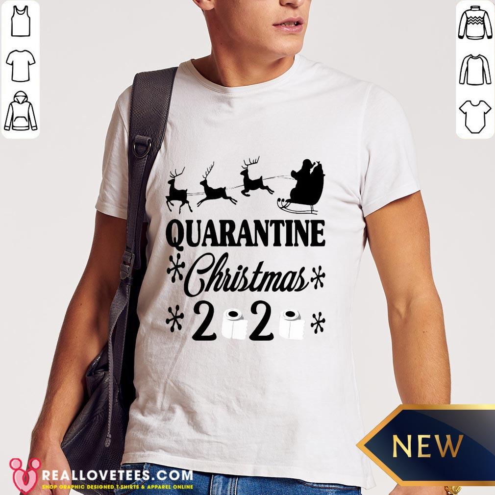 Cute Santa Christmas Quarantine Slogans Funny Shirt