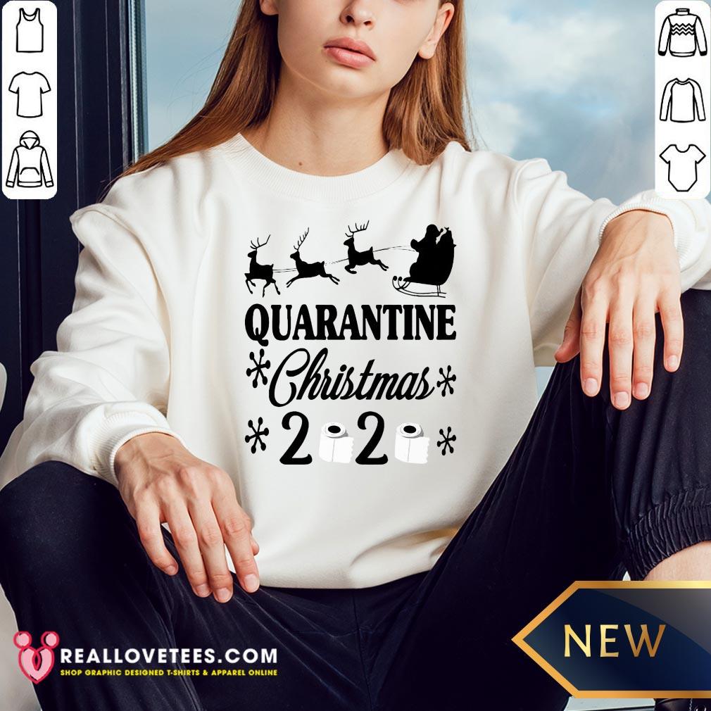 Cute Santa Christmas Quarantine Slogans Funny Shirt - Image 3