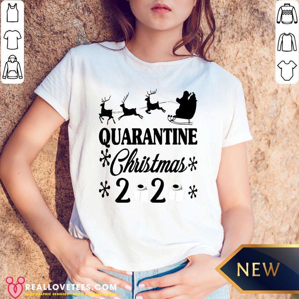 Cute Santa Christmas Quarantine Slogans Funny Shirt - Image 5