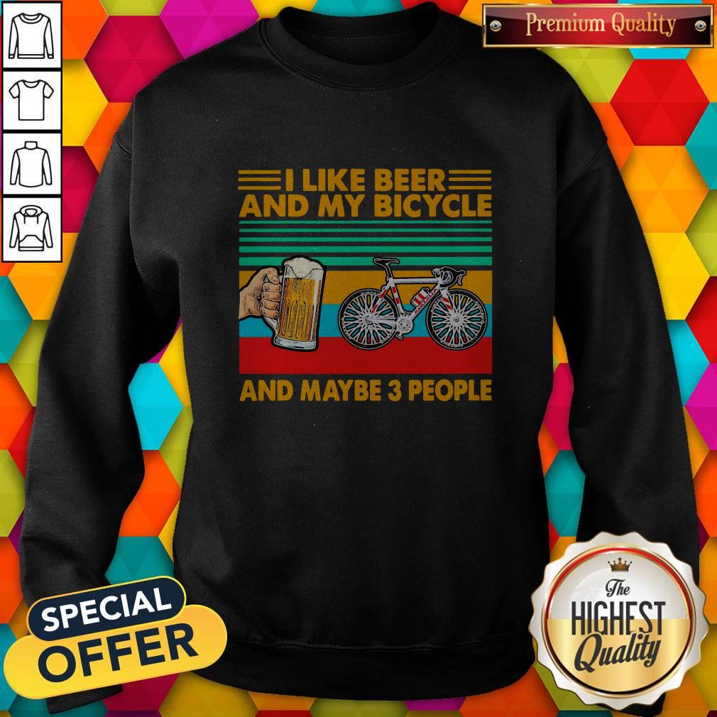 Perfect I Like Beer And My Bicycle And Maybe 3 People Shirt - Image 4