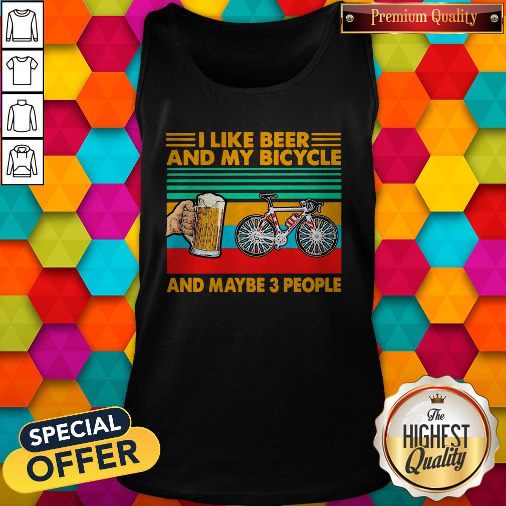 Perfect I Like Beer And My Bicycle And Maybe 3 People Shirt - Image 3