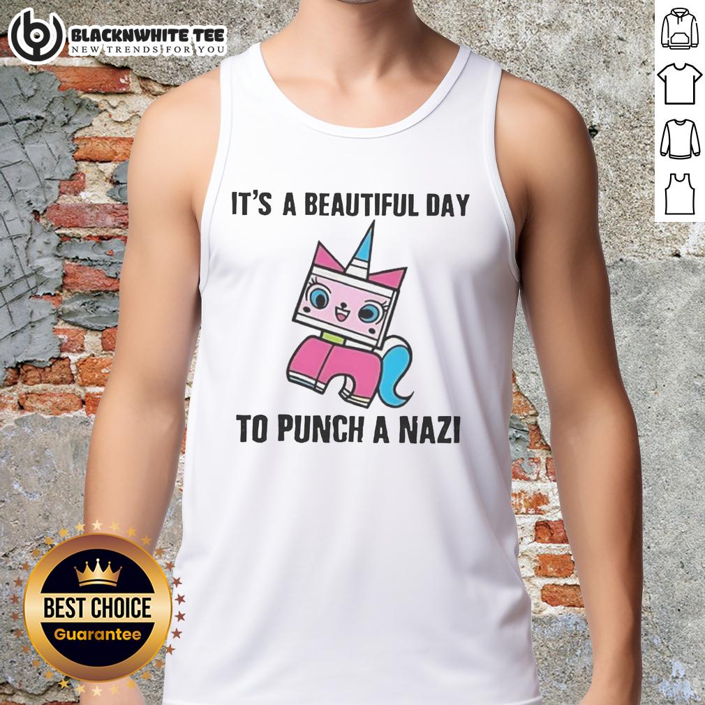 Premium It's A Beautiful Day To Punch A Nazi Princess Unikitty T-Shirt - Image 4