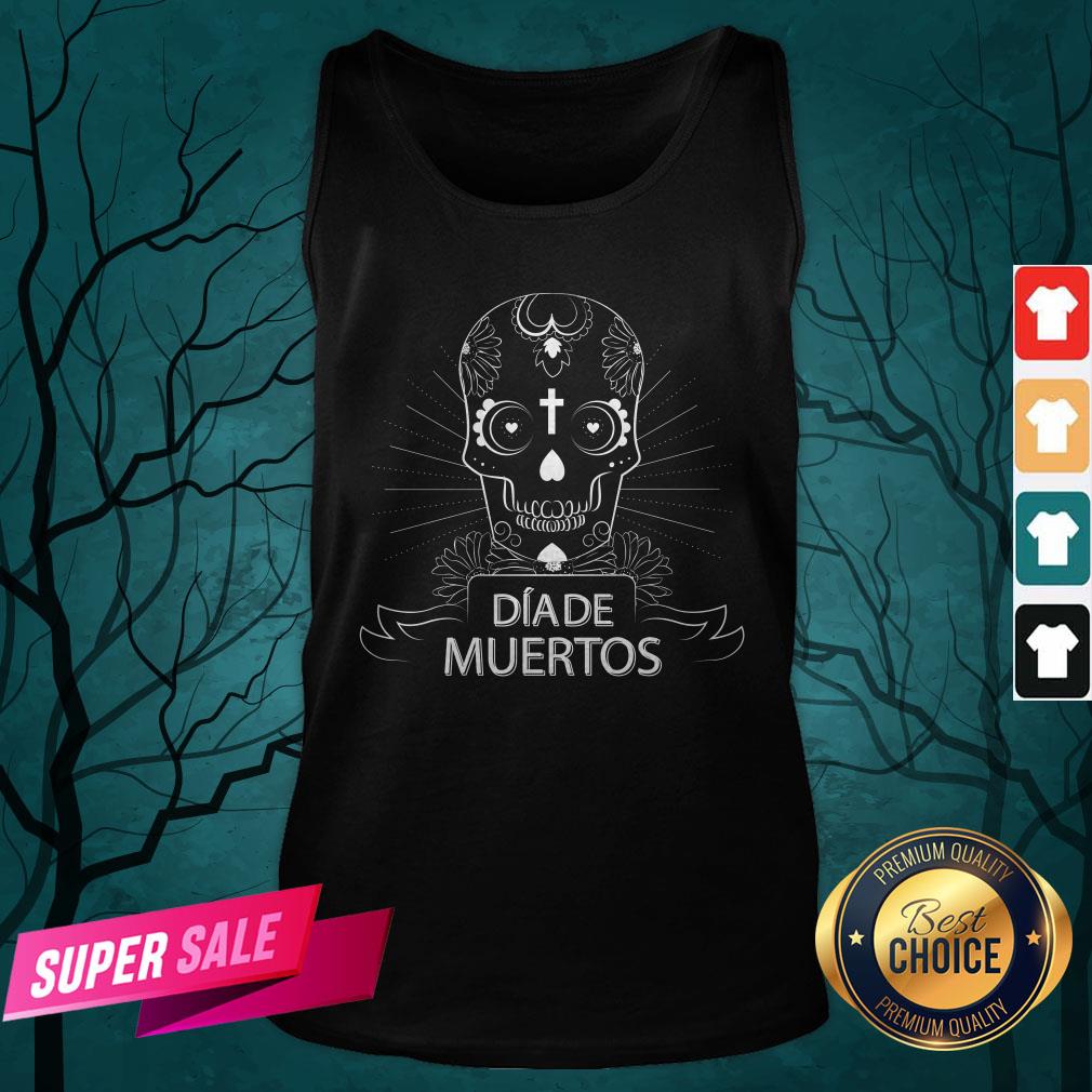 Sugar Skull Simple Dia De Muertos Vintage Shirt - Image 5